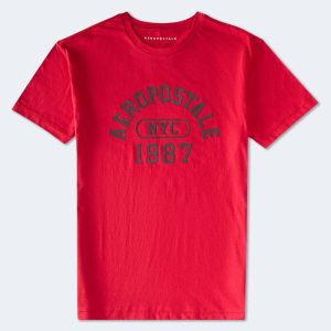 Aeropostale Arch Appliqué Graphic Tee - Grenadine