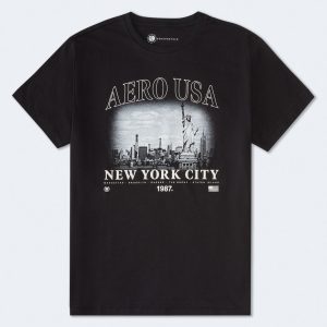 Aero USA New York City Graphic Tee - Black Fox
