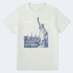 Aeropostale USA Statue Of Liberty Graphic Tee - Pale Jade