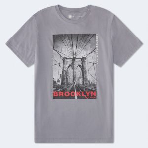 Brooklyn Bridge Graphic Tee - Charcoal Marble Heather