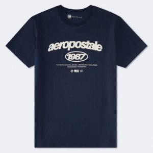 Aeropostale 1987 Oval Graphic Tee - Cadet Navy