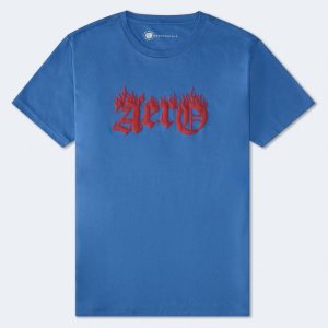 Aero Gothic Fire Logo Graphic Tee - Electro Blue