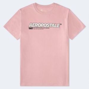 Aeropostale 1987 Graphic Tee - Pink Magnolia
