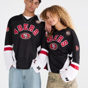 Long Sleeve San Francisco 49ers Mesh Top - Black