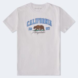 Aeropostale California Bear Appliqué Graphic Tee - Bleach