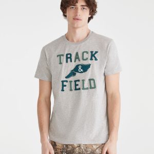 Track & Field Appliqué Graphic Tee - Light Heather Grey