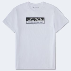 Aeropostale Box Logo Appliqué Graphic Tee - Bleach