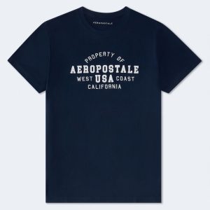 Aeropostale USA Appliqué Graphic Tee - Cadet Navy