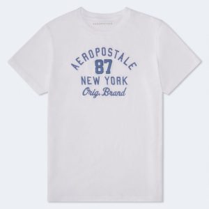 Aeropostale 87 Arch Appliqué Graphic Tee - Bleach