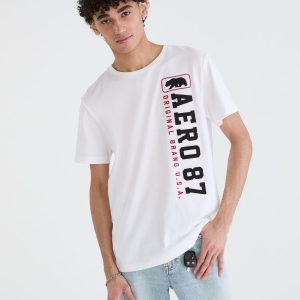 Vertical Aero 87 Bear Appliqué Graphic Tee - Bleach
