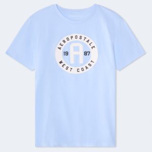 Aeropostale Circle Appliqué Graphic Tee - Dreamy Blue