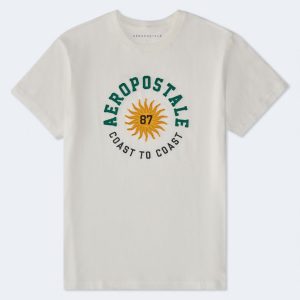 Aeropostale Circle Sun Appliqué Graphic Tee - Cream