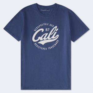 Aeropostale Cali Circle Appliqué Graphic Tee - Inidigo Blue