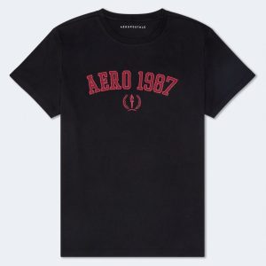 Aero 1987 Appliqué Graphic Tee - Black Fox