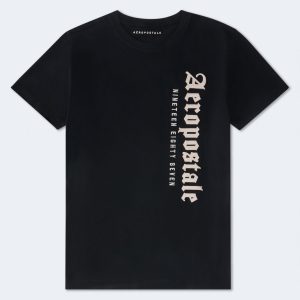 Vertical Aeropostale Appliqué Graphic Tee - Black Fox