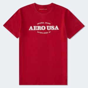 Aero USA Appliqué Graphic Tee - Red Cedar
