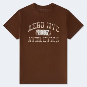 Aero NYC Athletics Appliqué Graphic Tee - Fudge Brownie