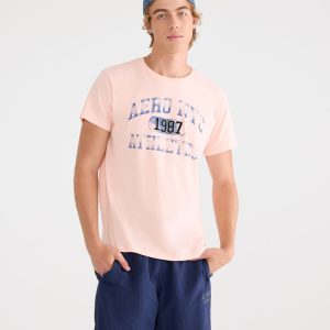 Aero NYC Athletics Appliqué Graphic Tee - Impatiens Pink