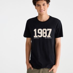 Aeropostale 1987 Appliqué Graphic Tee - Black Fox