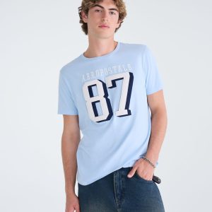 Aeropostale Large 87 Appliqué Graphic Tee - Dreamy Blue