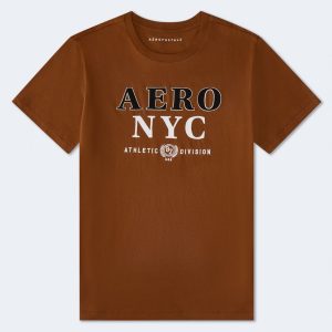 Aero NYC Appliqué Graphic Tee - Medium Brown