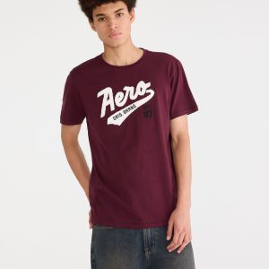 Aero Original Brand Appliqué Graphic Tee - Dark Purple