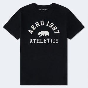 Aero Athletics Bear Appliqué Graphic Tee - Black Fox