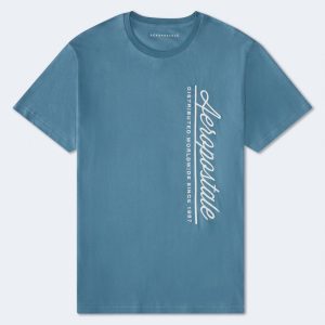Aeropostale Vertical Logo Graphic Tee - Ocean Sparkle