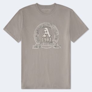 Aeropostale Athletic Brand Appliqué Graphic Tee - Soft Grey