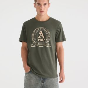 Aeropostale Athletic Brand Appliqué Graphic Tee - Olive Green