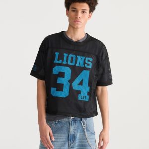 Detroit Lions Boxy Mesh Tee - Black