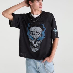 WWE Stone Cold V-Neck Jersey - Black