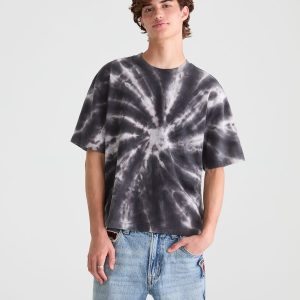 Tie-Dye Heavyweight Boxy Crew Tee - Hematite