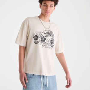 California Dragon Washed Graphic Tee - Grey Destroy