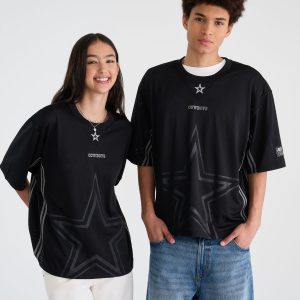 Dallas Cowboys Striped Mesh Top - Black