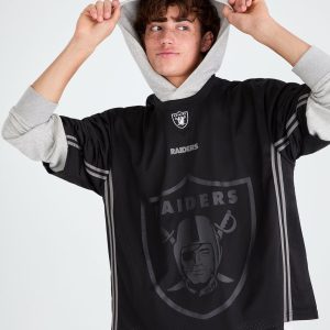 Las Vegas Raiders Striped Mesh Top - Black