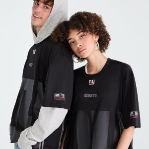 New York Giants Striped Mesh Top - Black