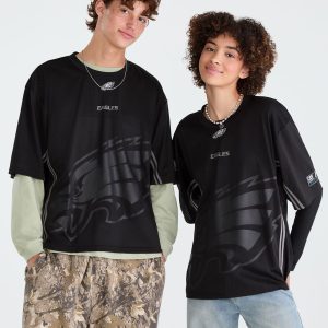 Philadelphia Eagles Striped Mesh Top - Black