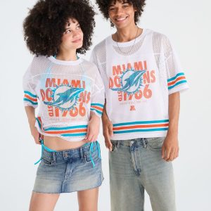 Miami Dolphins Boxy Mesh Top - Bleach