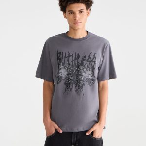 Ruthless Wolves Graphic Tee - Grey