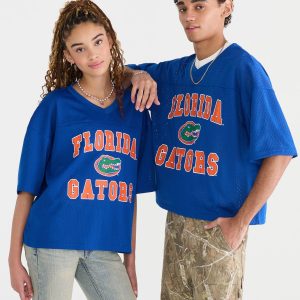 Florida Gators Boxy Mesh V-Neck Top - Blue