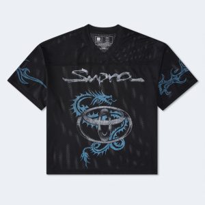 Toyota Supra Dragon V-Neck Boxy Mesh Jersey - Black