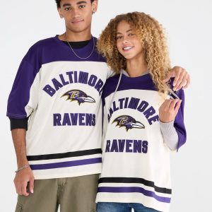 Baltimore Ravens Colorblock Mesh Top - Cream