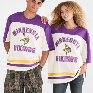 Minnesota Vikings Colorblock Mesh Top - Cream