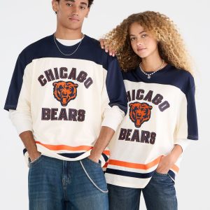 Chicago Bears Colorblock Mesh Top - Cream