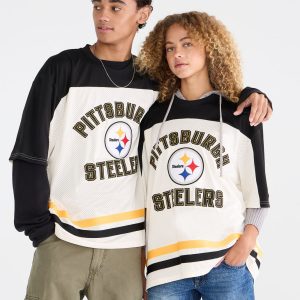 Pittsburgh Steelers Colorblock Mesh Top - Cream