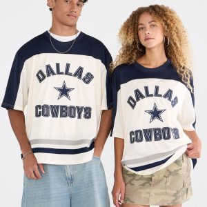 Dallas Cowboys Colorblock Mesh Top - Cream