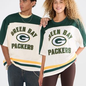 Green Bay Packers Colorblock Mesh Top - Cream