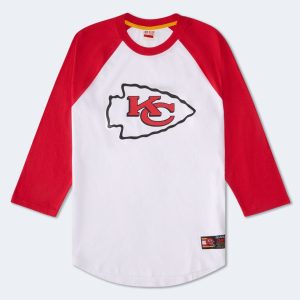3/4 Sleeve Kansas City Chiefs Relaxed Raglan Tee - White