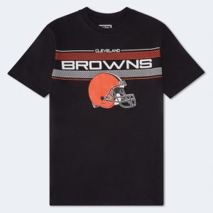 Cleveland Browns Chest Stripe Relaxed Graphic Tee - Black
